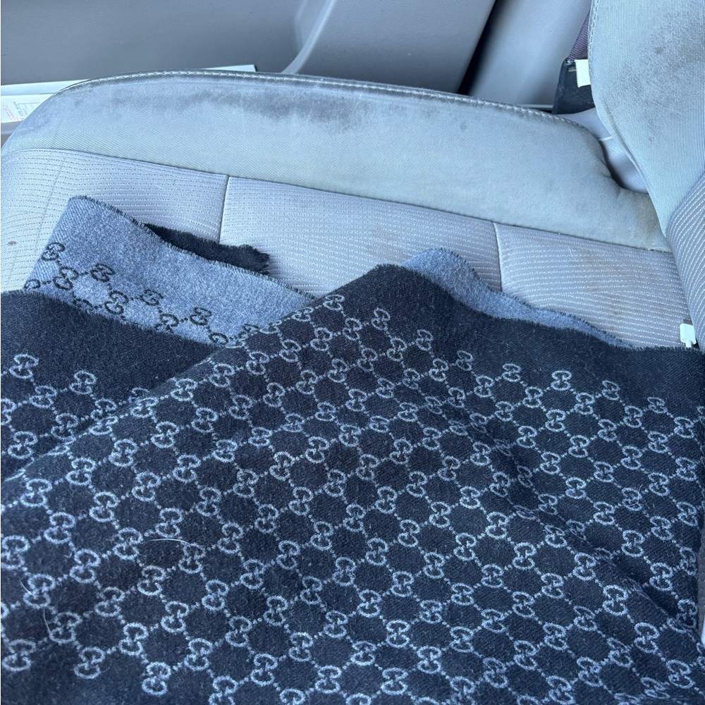 Gucci Monogram Black and Gray Scarf